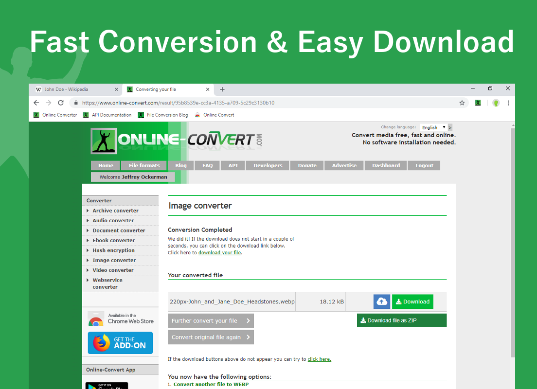 Online-Convert.com插件，在线文件格式转换器
