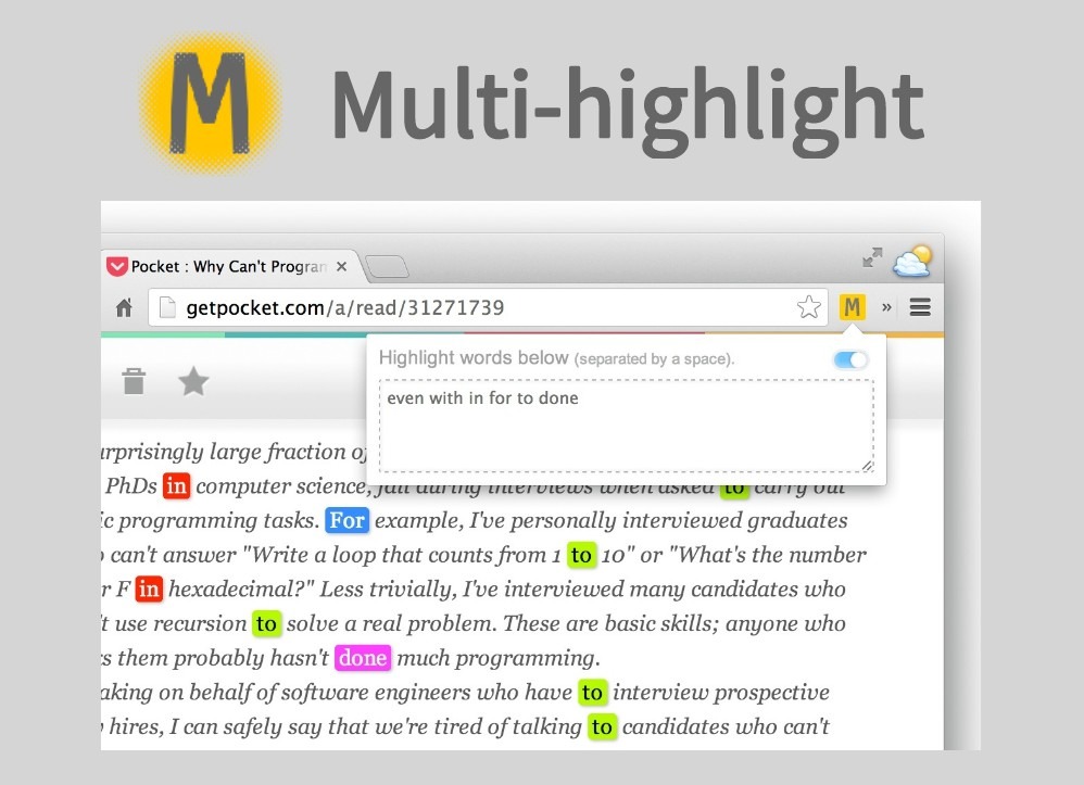  Multi-highlight插件，网页搜索关键词高亮显示