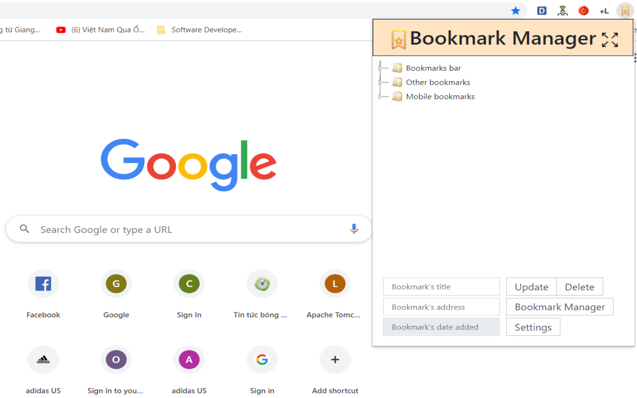 Bookmark Manager 插件使用教程