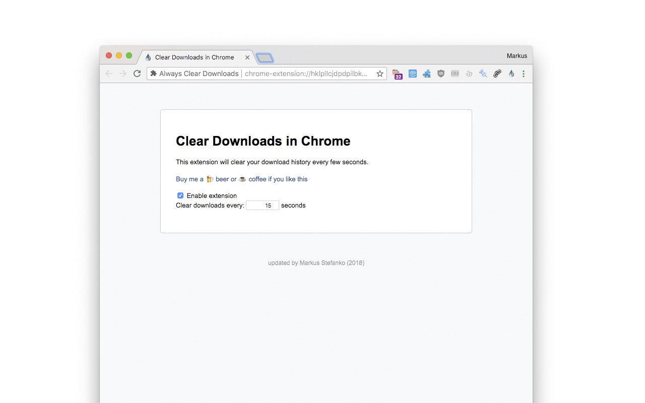 Always Clear Downloads in Chrome 插件使用教程