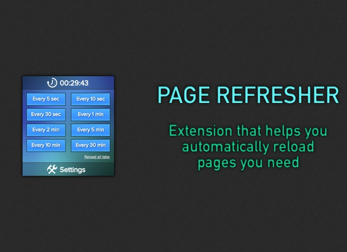 Page Refresher插件，Chrome浏览器网页自动刷新器