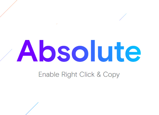 Absolute Enable Right Click & Copy插件，一键解除网页复制限制