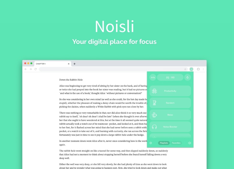 Noisli插件，Chrome浏览器在线免费白噪音