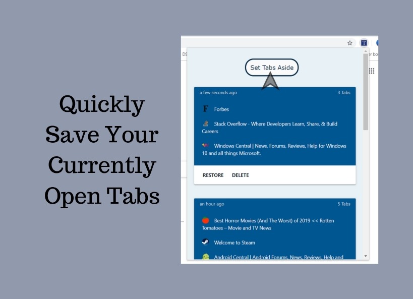 Save Chrome Tabs For Later插件，一键快速保存所有标签页