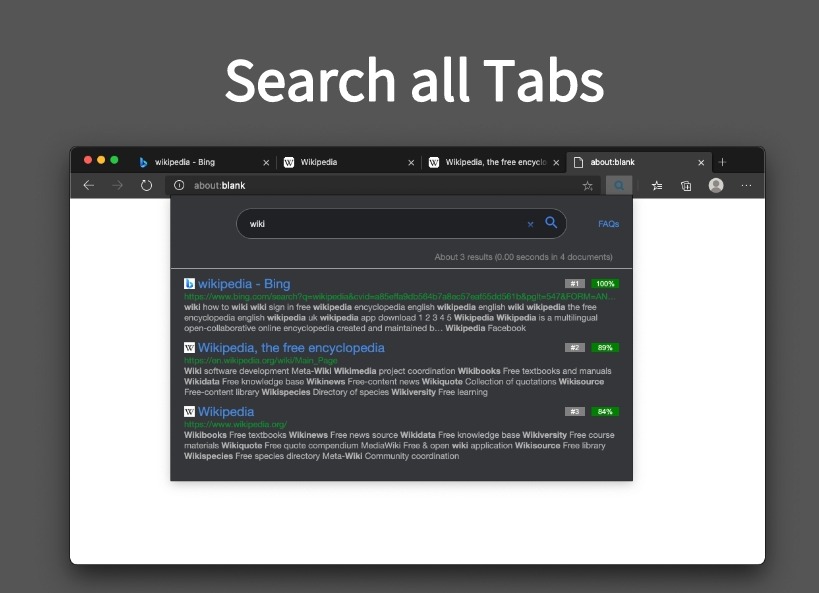 Search all Tabs插件，网页标签内容搜索工具
