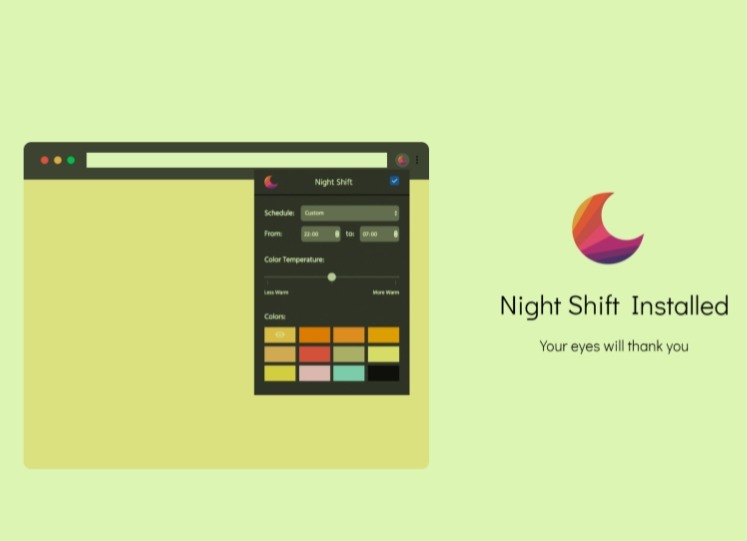 Night Shift插件，浏览器页面背景颜色快速更换