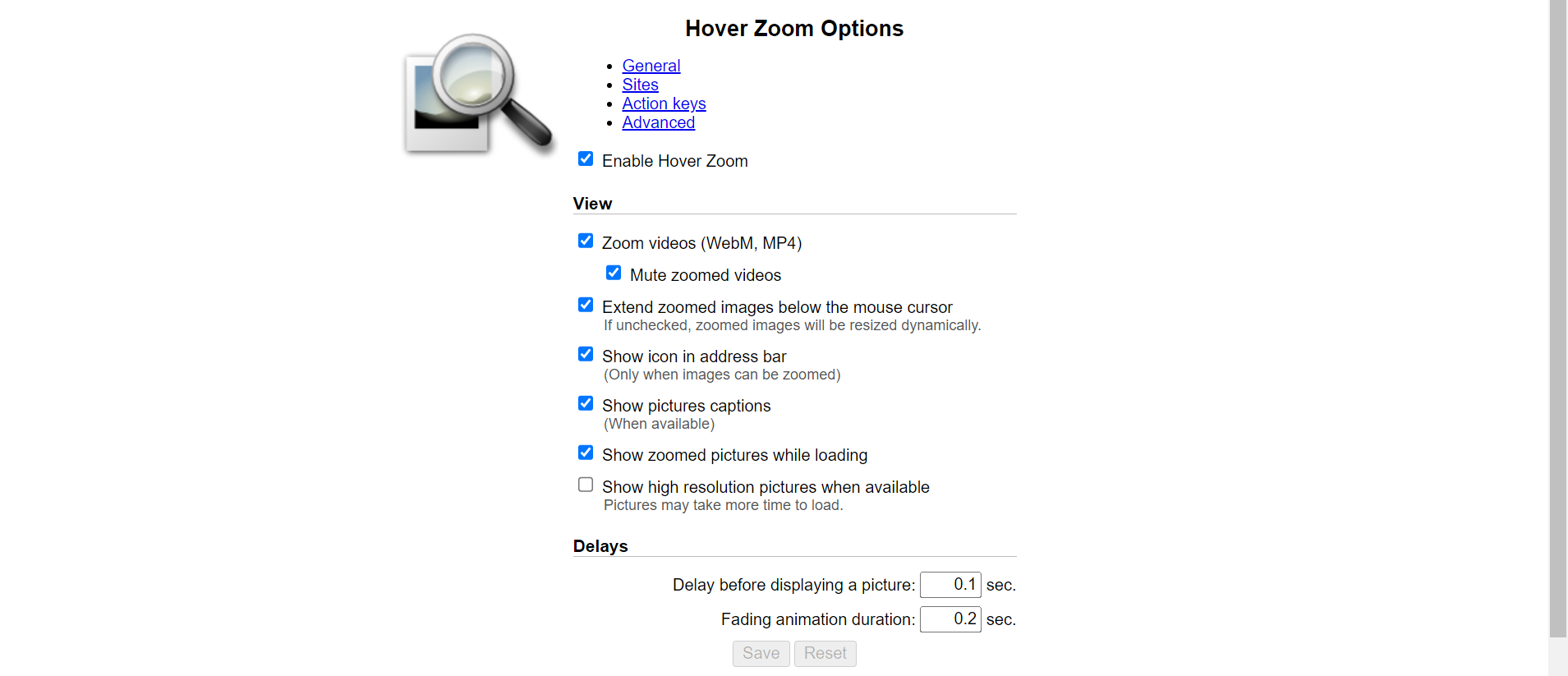 Hover Zoom 插件使用教程