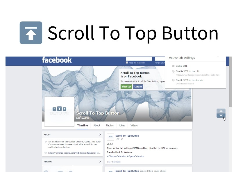 Scroll To Top Button插件，一键快速跳转网页顶部或底部