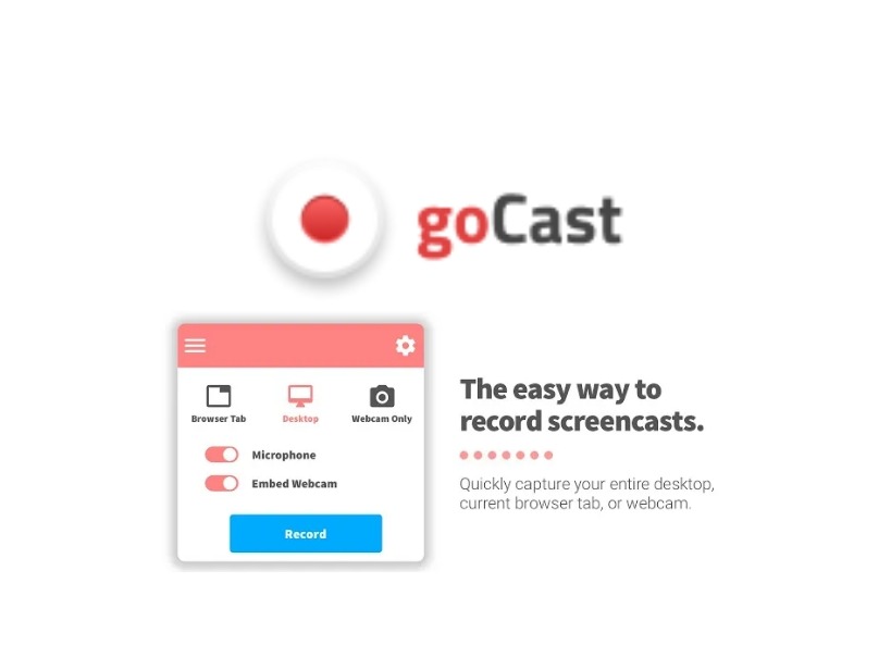 goCast screen recording插件，网页在线免费屏幕录制