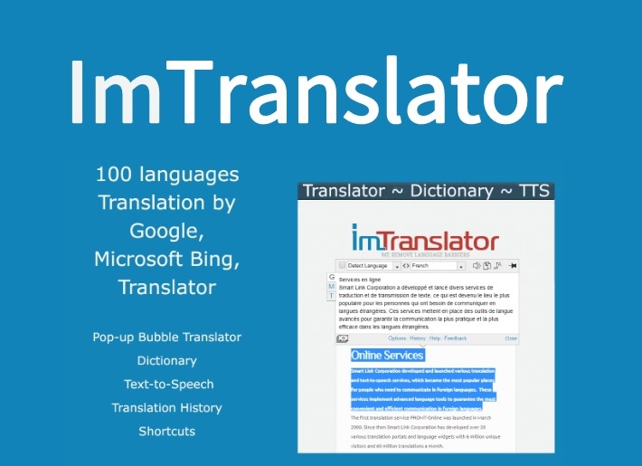 ImTranslator插件，在线翻译文本、单词、短语与网页