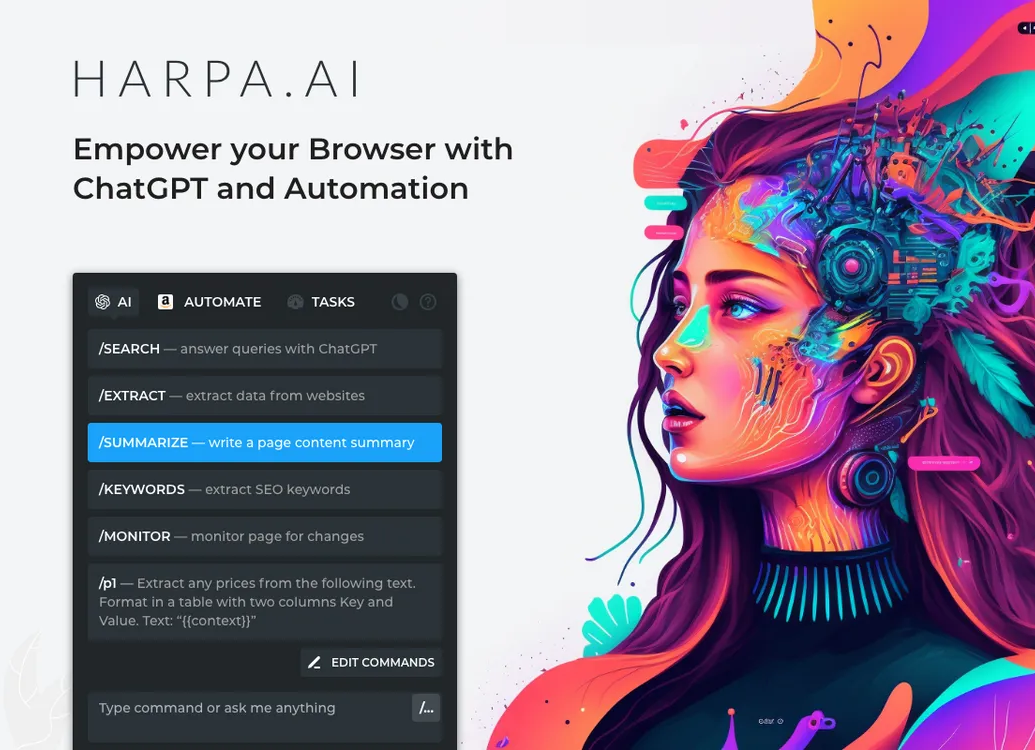 HARPA AI插件，Chrome浏览器AI聊天网络助手