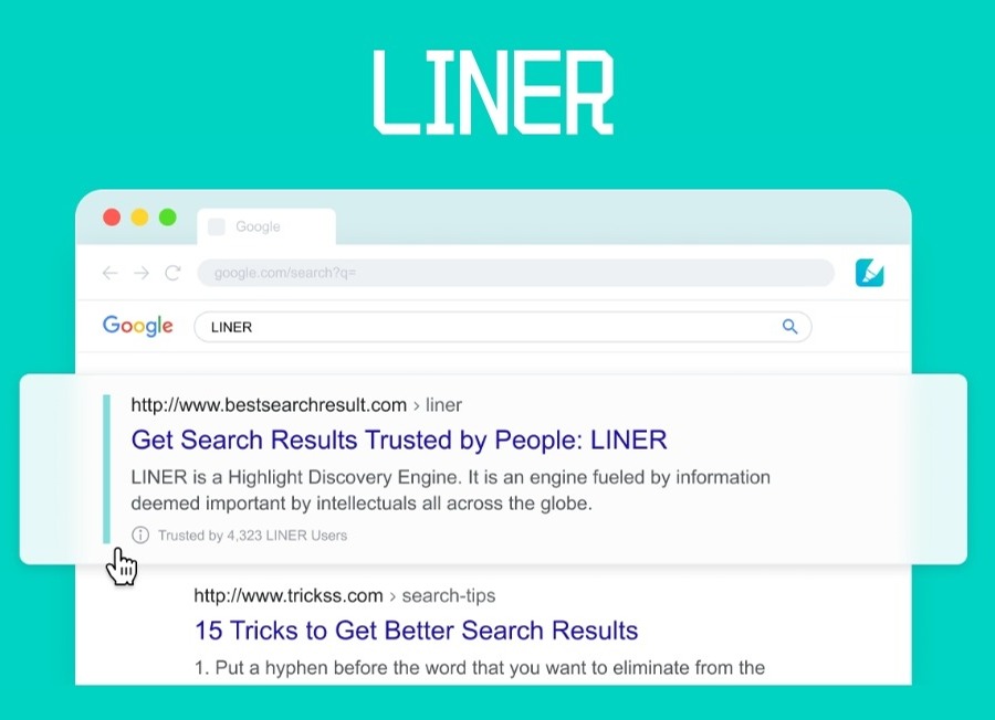 LINER插件，搜寻助手与网页/Youtube 荧光笔